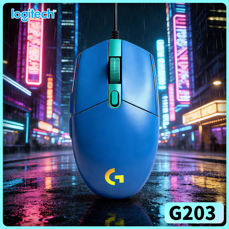 Logitech Mouse G203 - Mysz przewodowa Logitech G203 do gier,