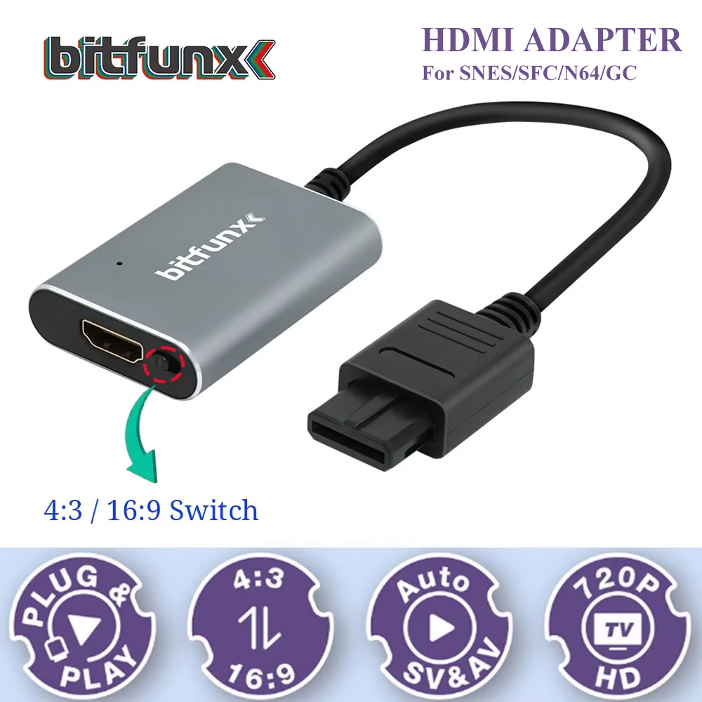 Retro Gaming Handheld - Bitfunx 720P Adapter S-Video / AV