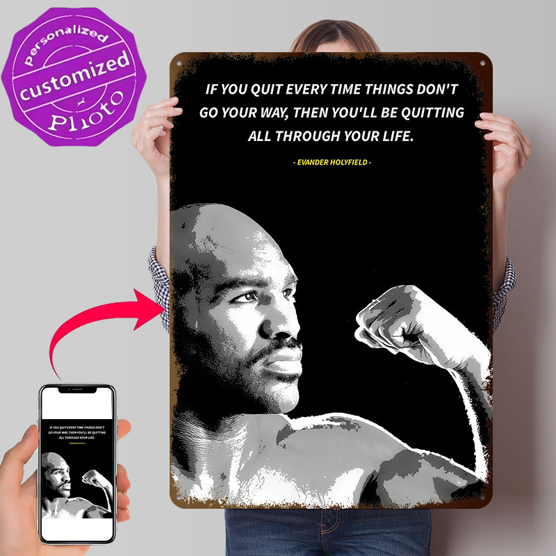 Retro Gaming Quotes - Plakat z cytatami Evandera Holyfielda Retro