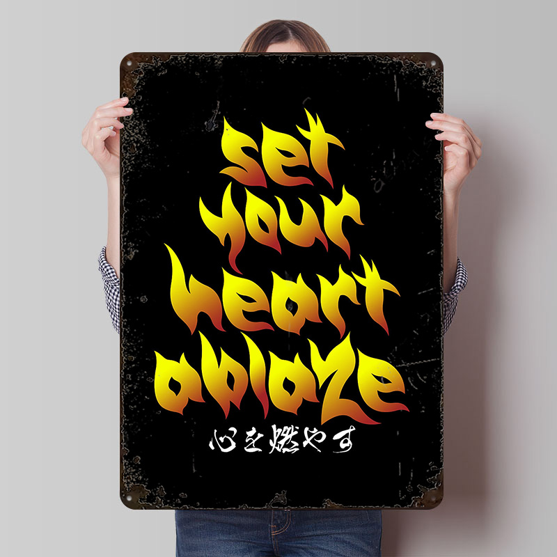 Retro Gaming Quotes - Zrób Swoje Serce Płonącym - Anime