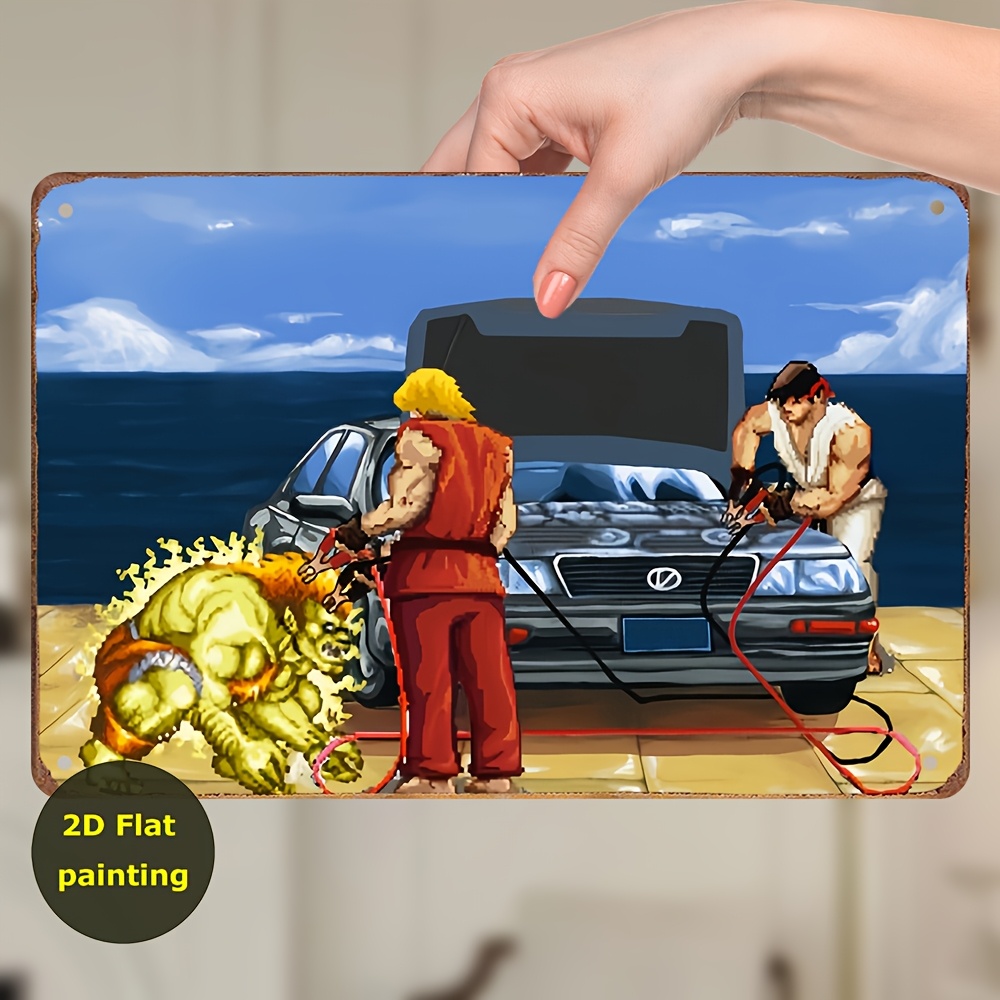 Retro Gaming Pictures - Vintage żelazna tablica plakatowa Dekoracja wiosenna