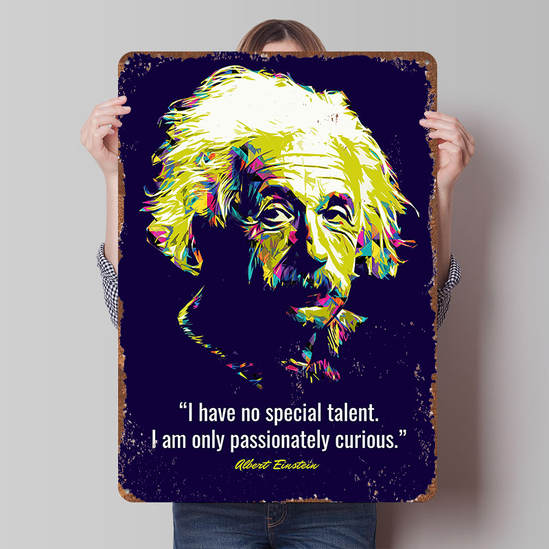 Retro Gaming Quotes - Cytaty Albertha Einsteina Metalowy Plakat Personalizowana