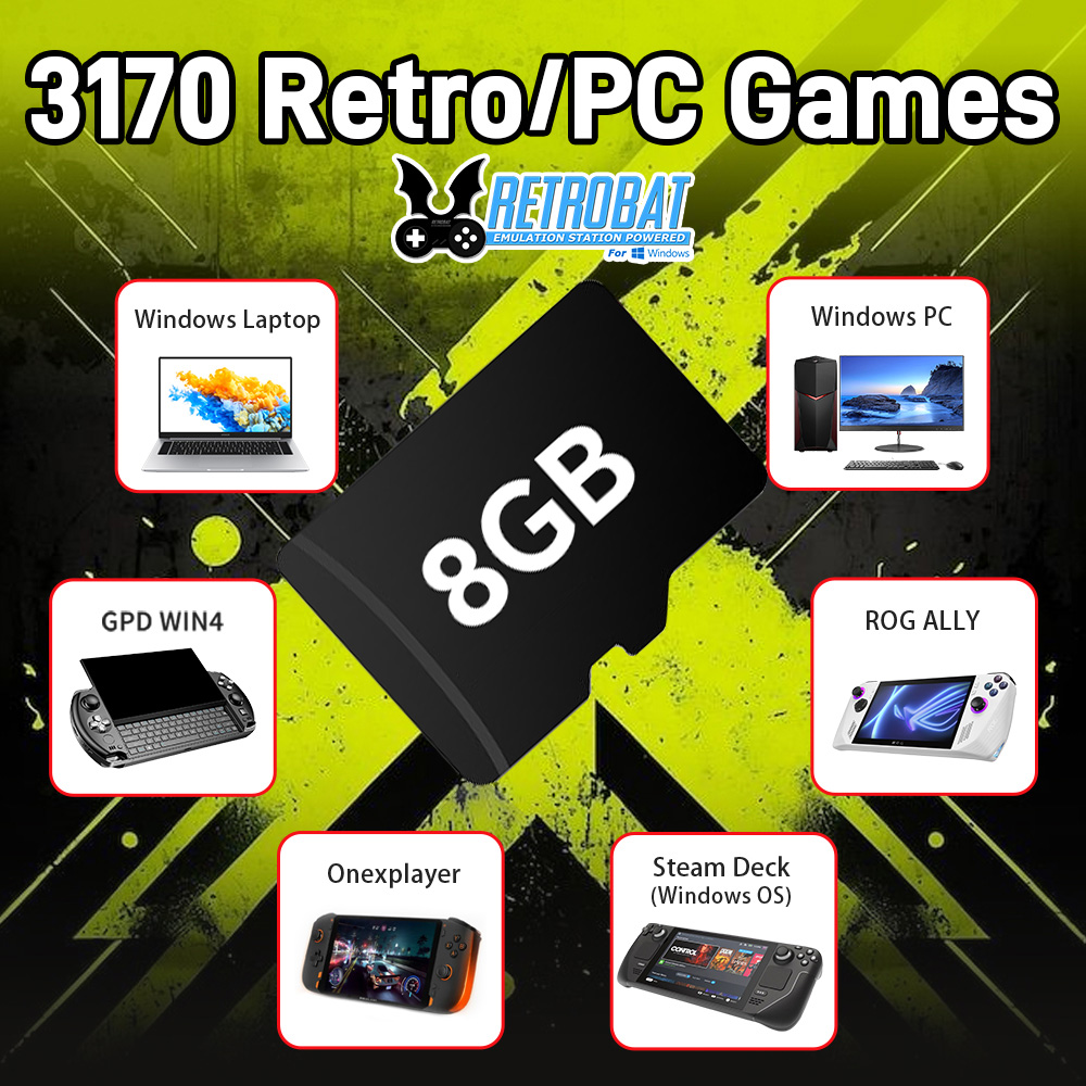 Retro Gaming Mini Pc - Karta TF do gier 8 GB