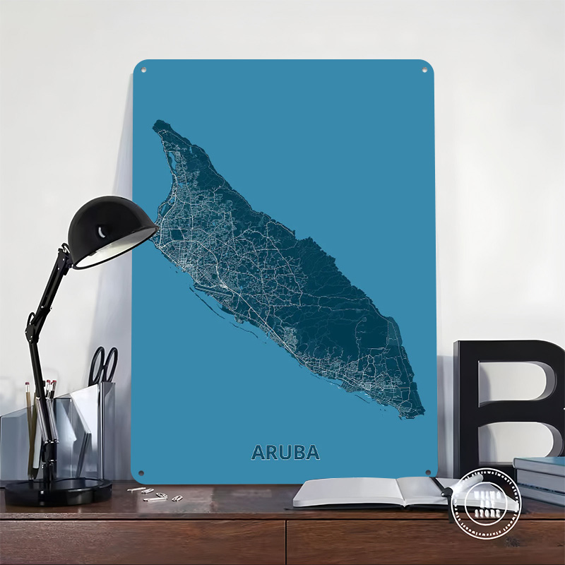 Mapa wyspy Aruba, blaszana tab – Retro Gaming Island recenzja i cena